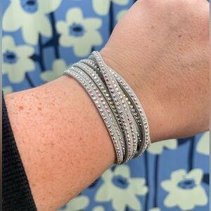 Touchstone Crystal by Swarovski Wrap-Star Bracelet, Crystal Aurore Boreale